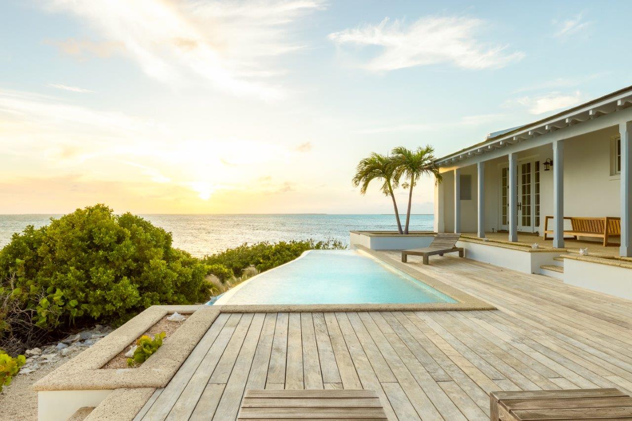 Lands End villa pool Ambergris Cay