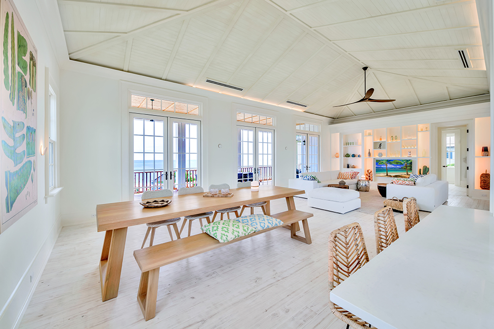 Ambergris Cay All-Inclusive Poseidon Villa - Dining Area - View of Living Area and Walk-out
