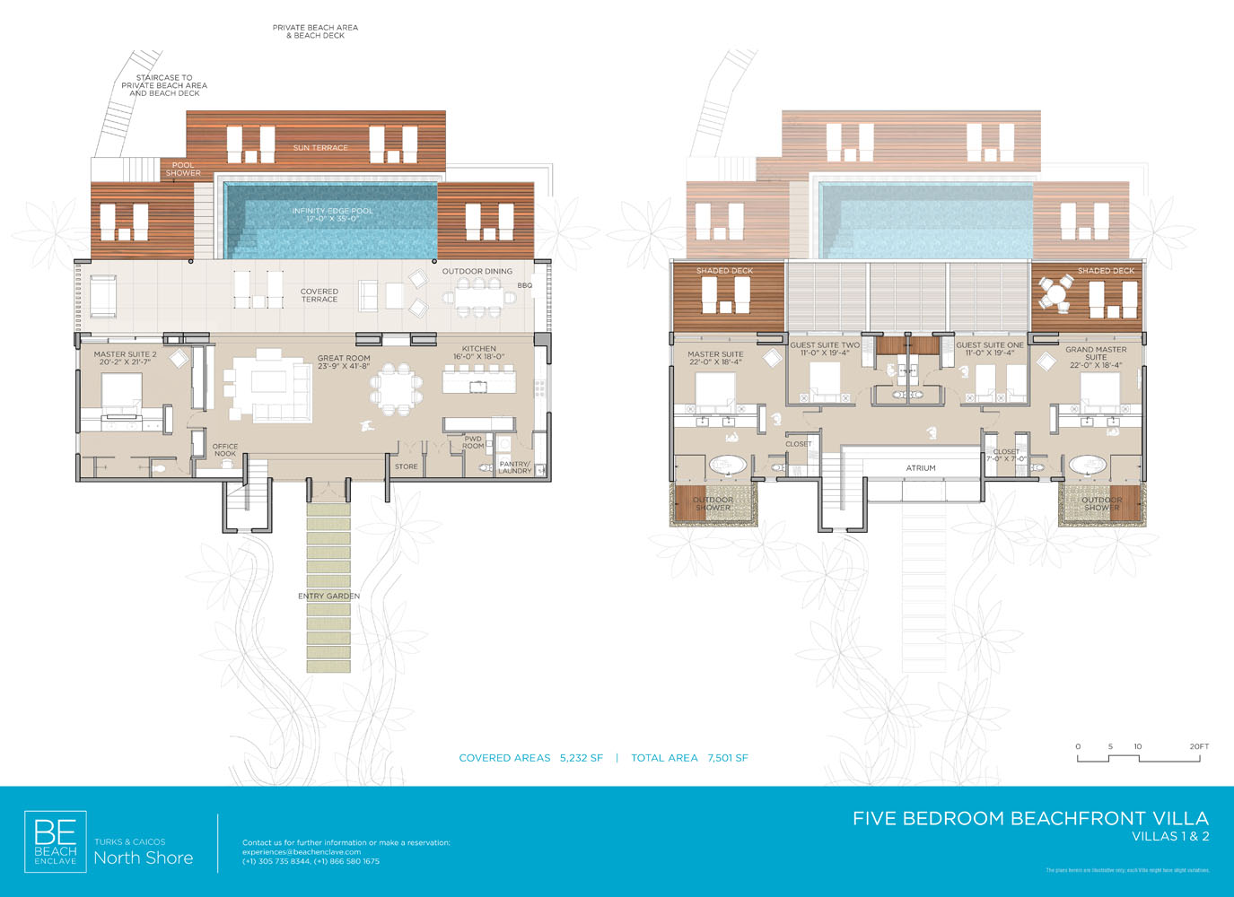 BE North Shore_Floorplan_5 Bedroom Beachfront_Villa 1 & 2